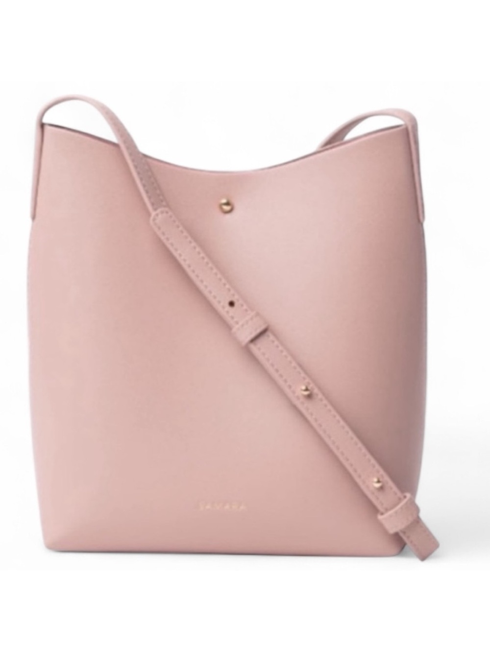 SAMARA Blush Pink Pebble Leather Crossbody Bag